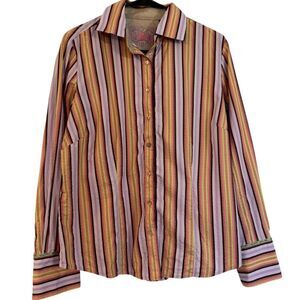Robert Graham striped cotton blend button down size XL